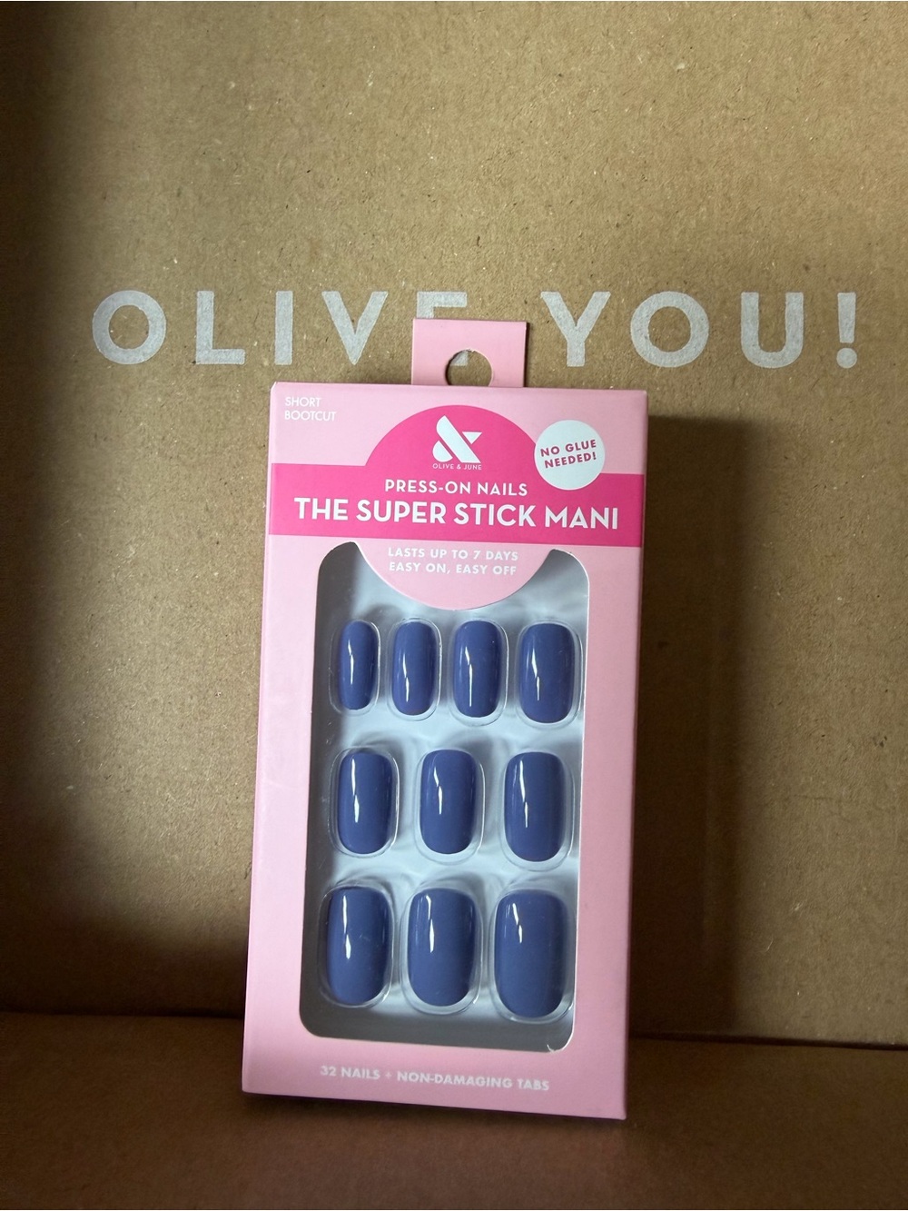 NEW Olive & June Super Stick Mani Press-On Nails in Bootcut (Navy Blue)